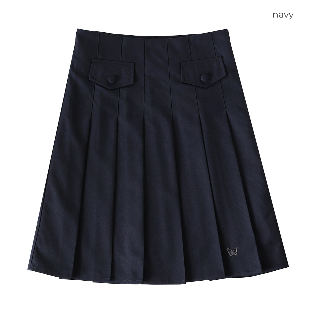 ORIGINAL) プレッピープリーツミディアムスカート