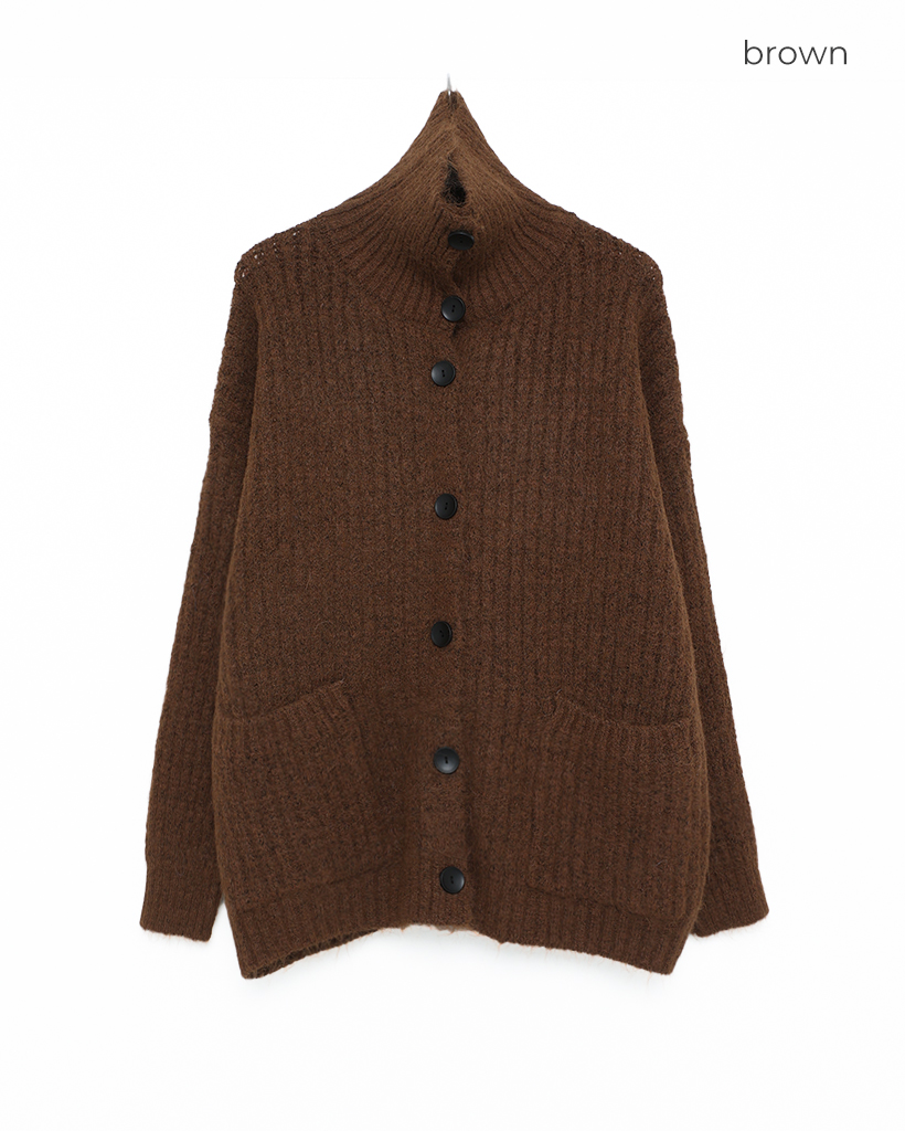 ユニセックス)リブタートルネックカーディガン | ファッション通販