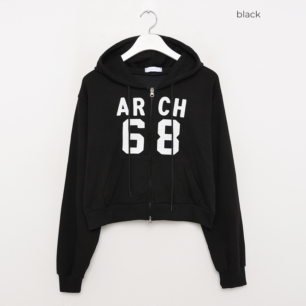 68パッチダブルジップクロップドパーカー | ファッション通販