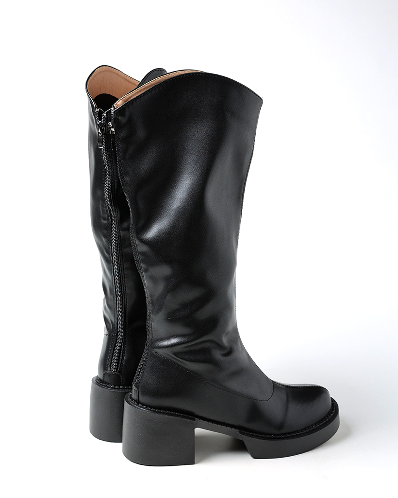 シンプルブラックロングブーツ | ファッション通販サイト NUGU