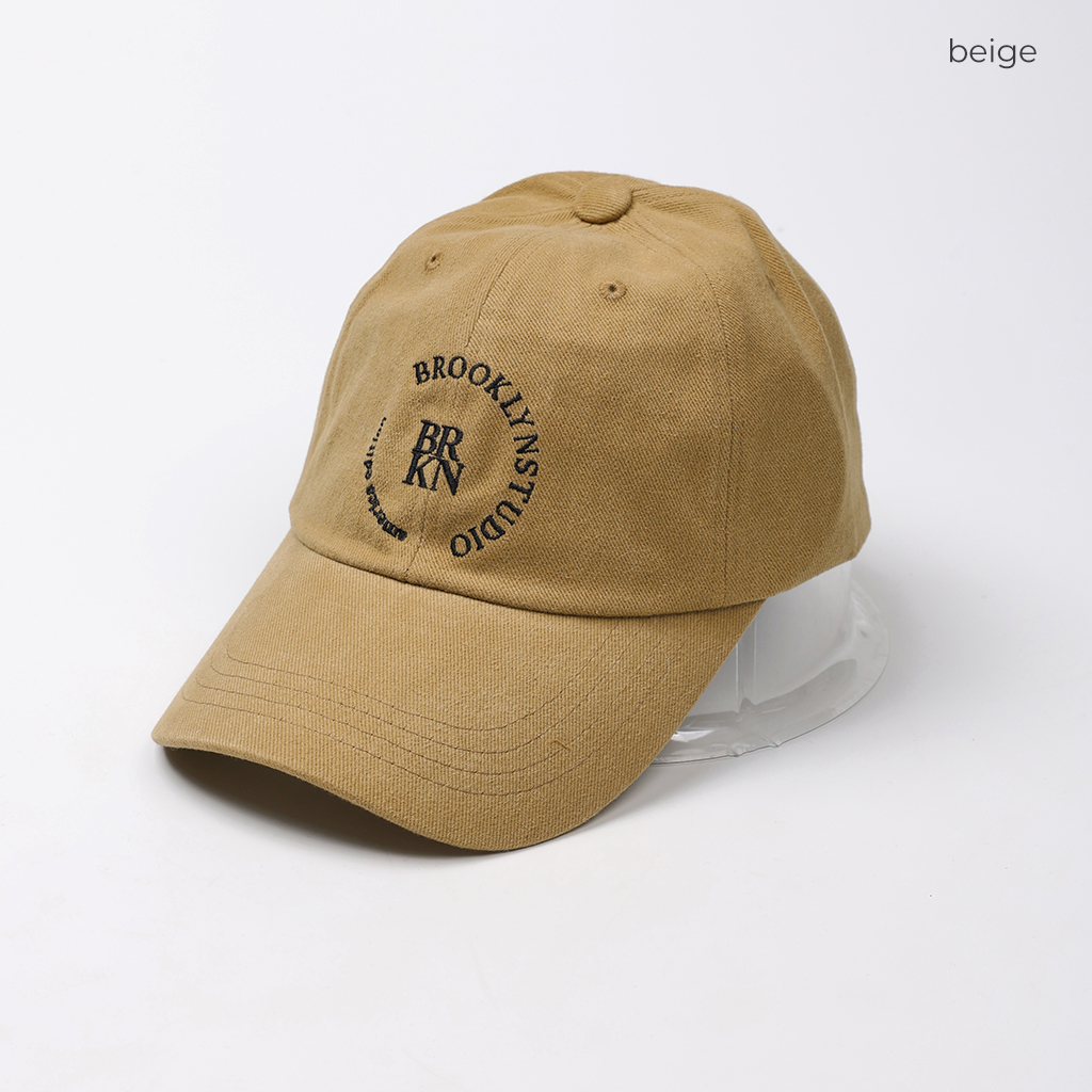 BLAMINK ロゴキャップ　ベージュ コーデュロイロゴキャップ
