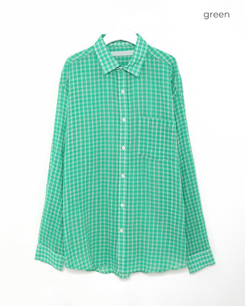 ポ*コ様 yori タータンチェックシアーシャツ Check sheer tops | Judin