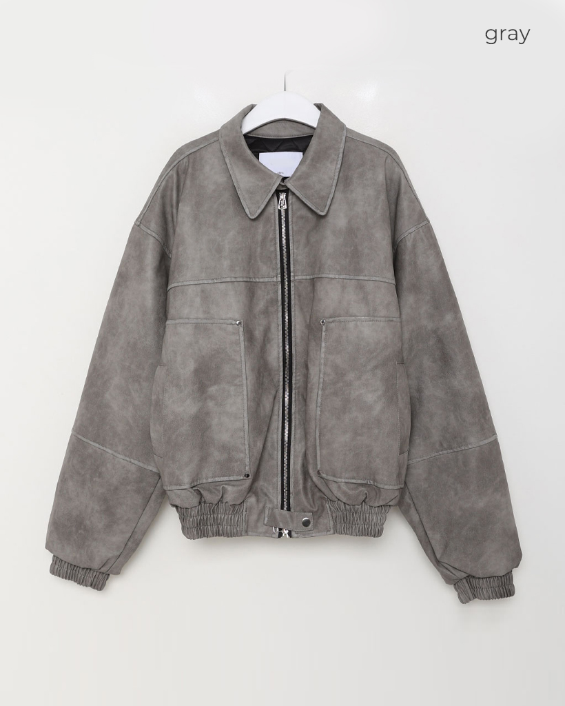 正規品❗️【GUCCI】ダークグレー ニット ジャンパー レザー ポケット　美品 新作【GUCCI】エンボス GG レザー ボンバー ジャケット (GUCCI/レザー