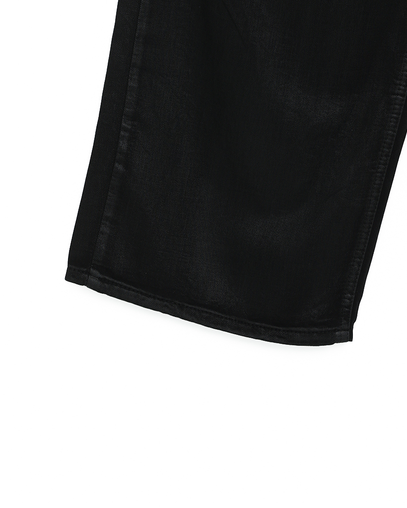 コーティングブラックバギーデニムパンツ | ファッション通販サイト NUGU