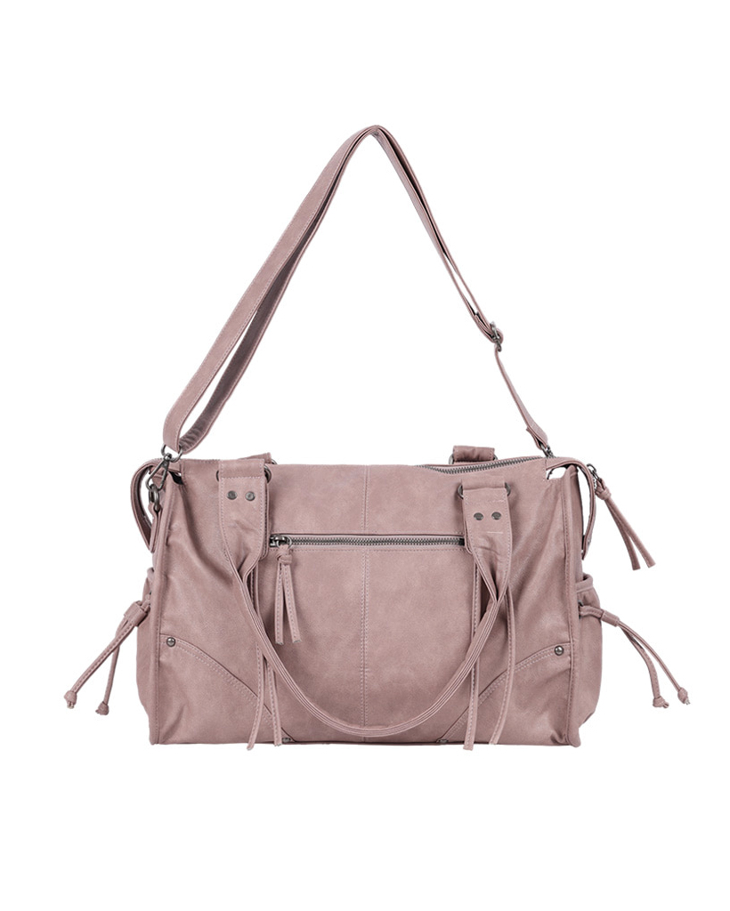 Fancy Club X haku] Belted Washing Leather Bag (Baby Pink