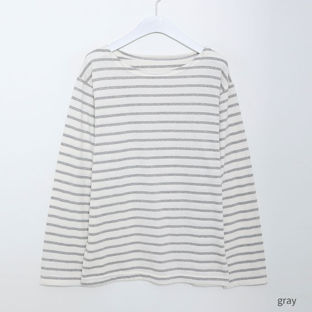 nagonstans コットンボーダーロングTシャツ　長袖カットソー nagonstans コットンボーダーロングTシャツ 長袖カットソー