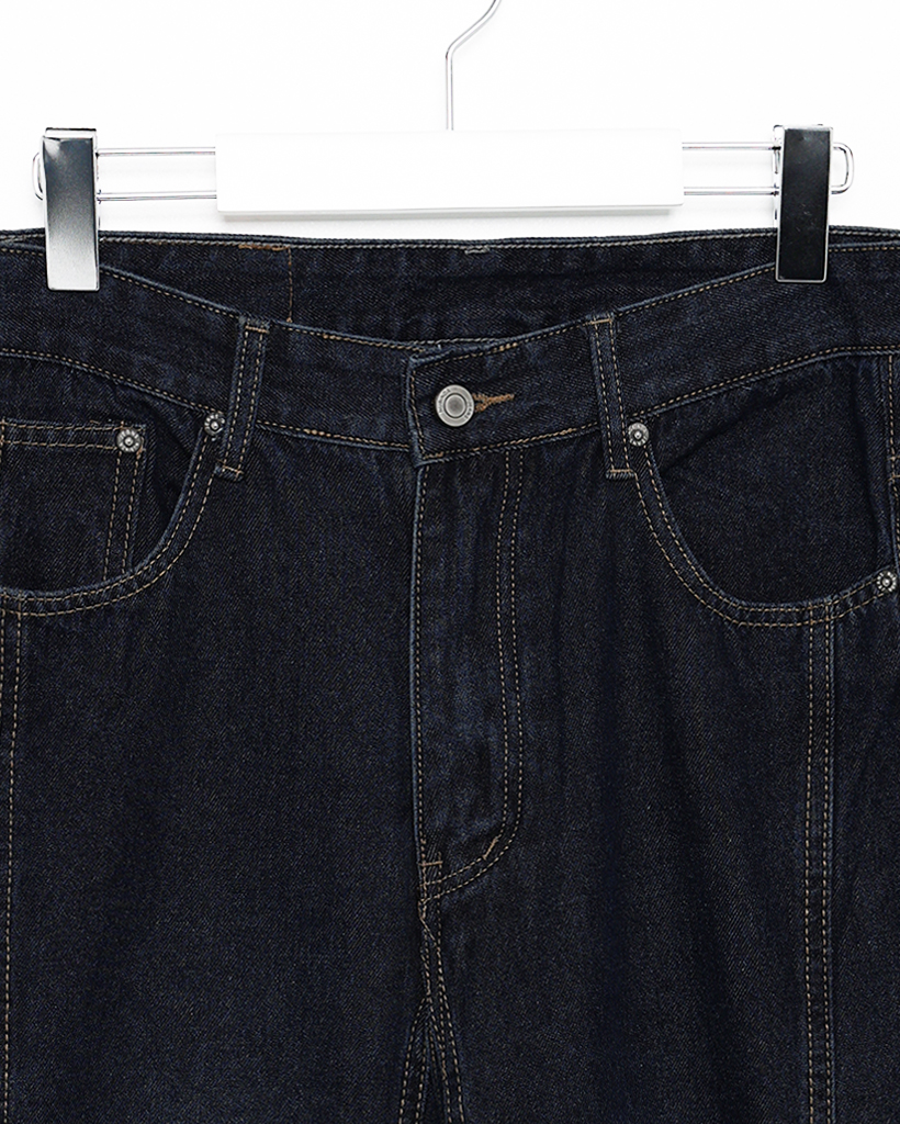 新品 THE NEWHOUSE ワイドデニム ブラックデニム パンツ XS 切り替えウォッシュワイドデニムパンツ | ファッション通販サイト NUGU