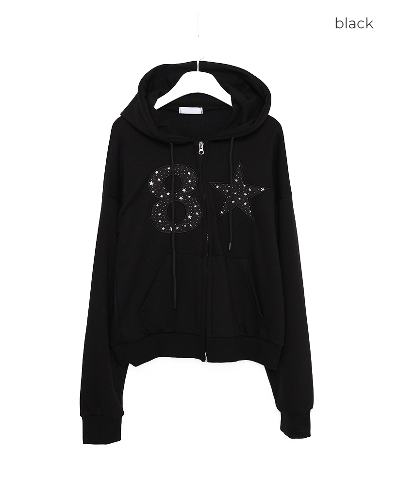 8スタードットパッチフードパーカー | ファッション通販サイト NUGU