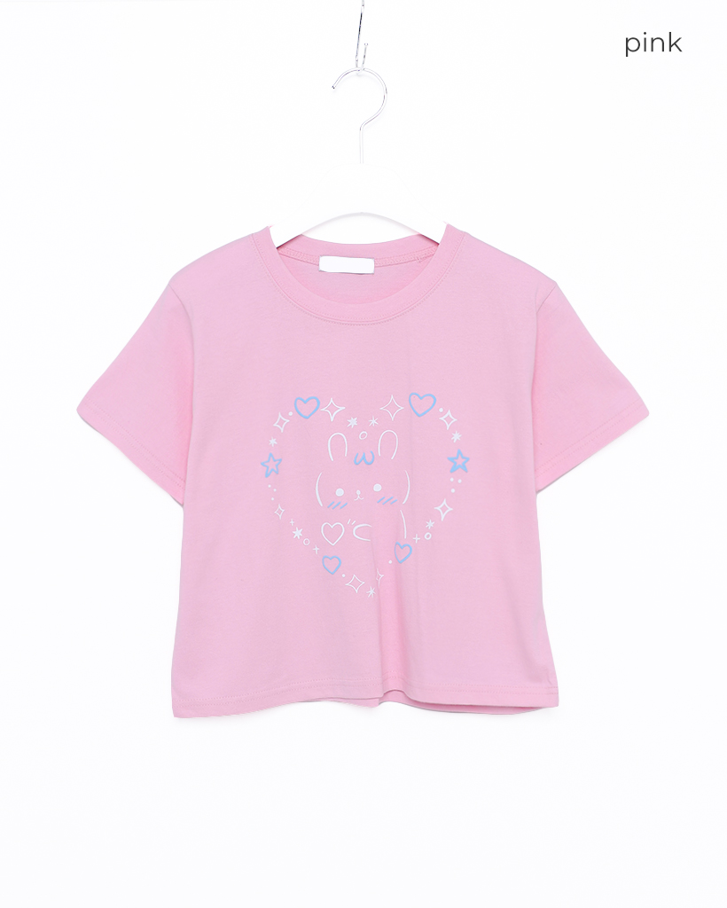 ラビットエモジクロップドハーフTシャツ | ファッション通販