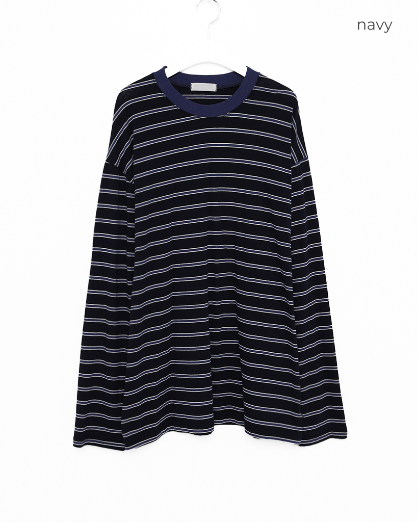 長袖シャツ ユニセックス バイカラー ストライプ ユニセックス)バイカラーストライプ長袖Tシャツ | ファッション