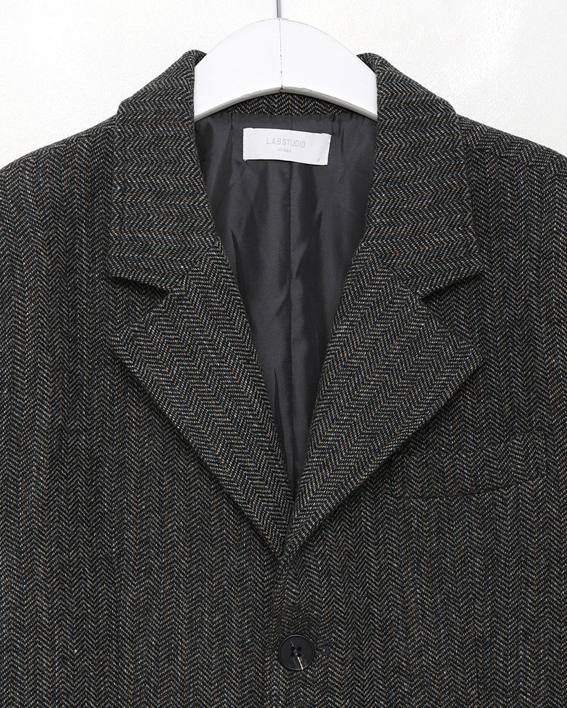 ユニセックス)オーバーフィットヘリンボーンジャケット | ファッション