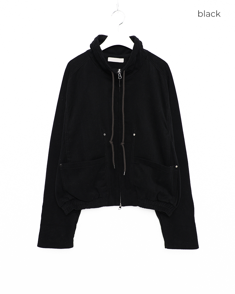 ドローストリングハイネックジップアップジャケット