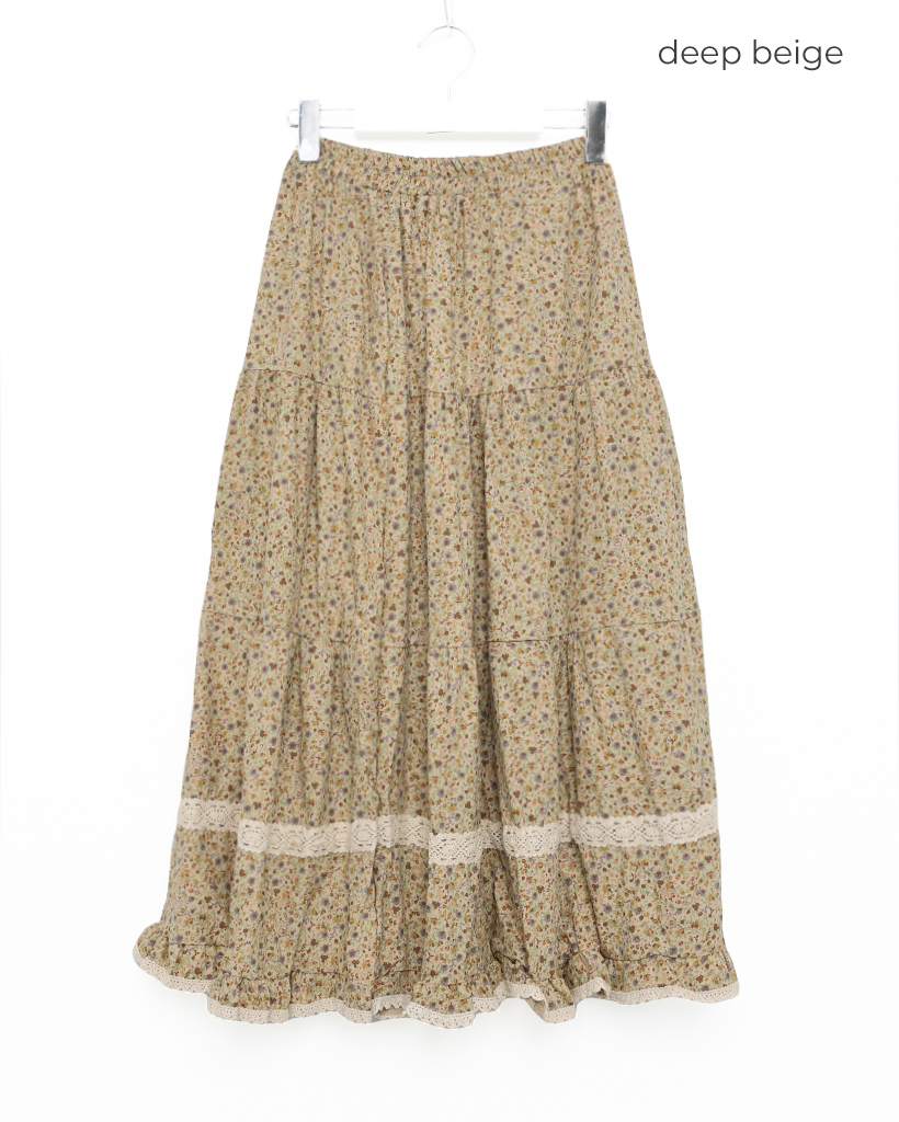花柄レースティアードスカート | ファッション通販サイト NUGU