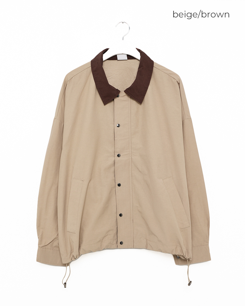 ユニセックス）ドローコードヘムバイカラーブルゾン | ファッション