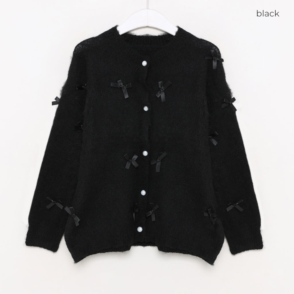 リボンブラッシュドカーディガン | ファッション通販サイト NUGU