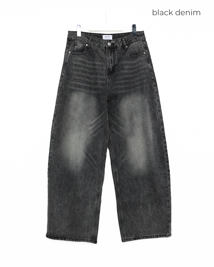 ヒゲウォッシュポイントワイドデニムパンツ | ファッション通販サイト NUGU