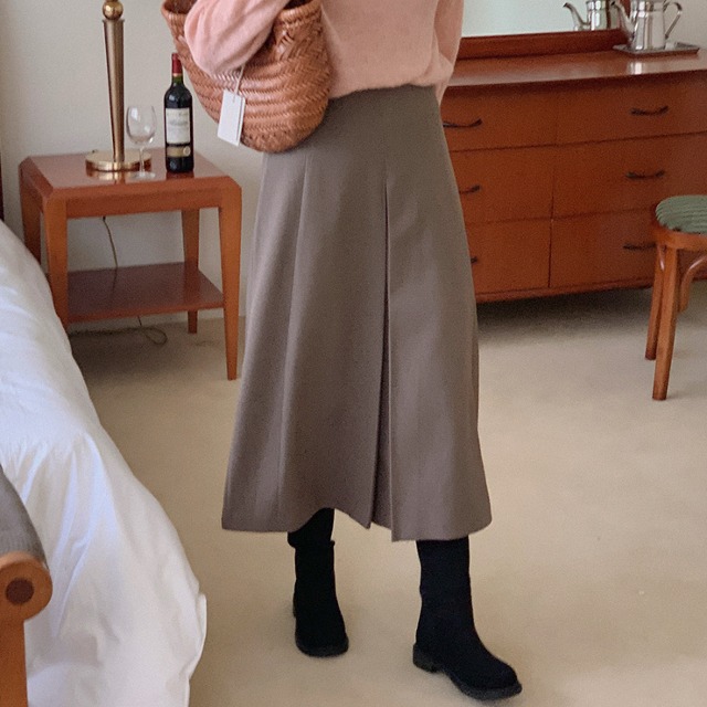 ☺︎☺︎☺︎ボックスプリーツスカートS ウール　ベージュ　タック入り ☺︎☺︎☺︎様専用ボックスプリーツスカートS ウール ベージュ タック