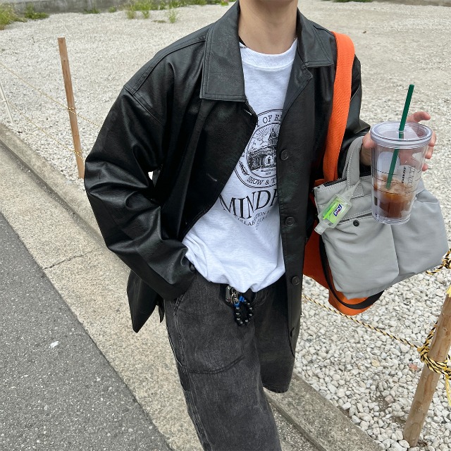フェイクレザーミドルコート | ファッション通販サイト NUGU
