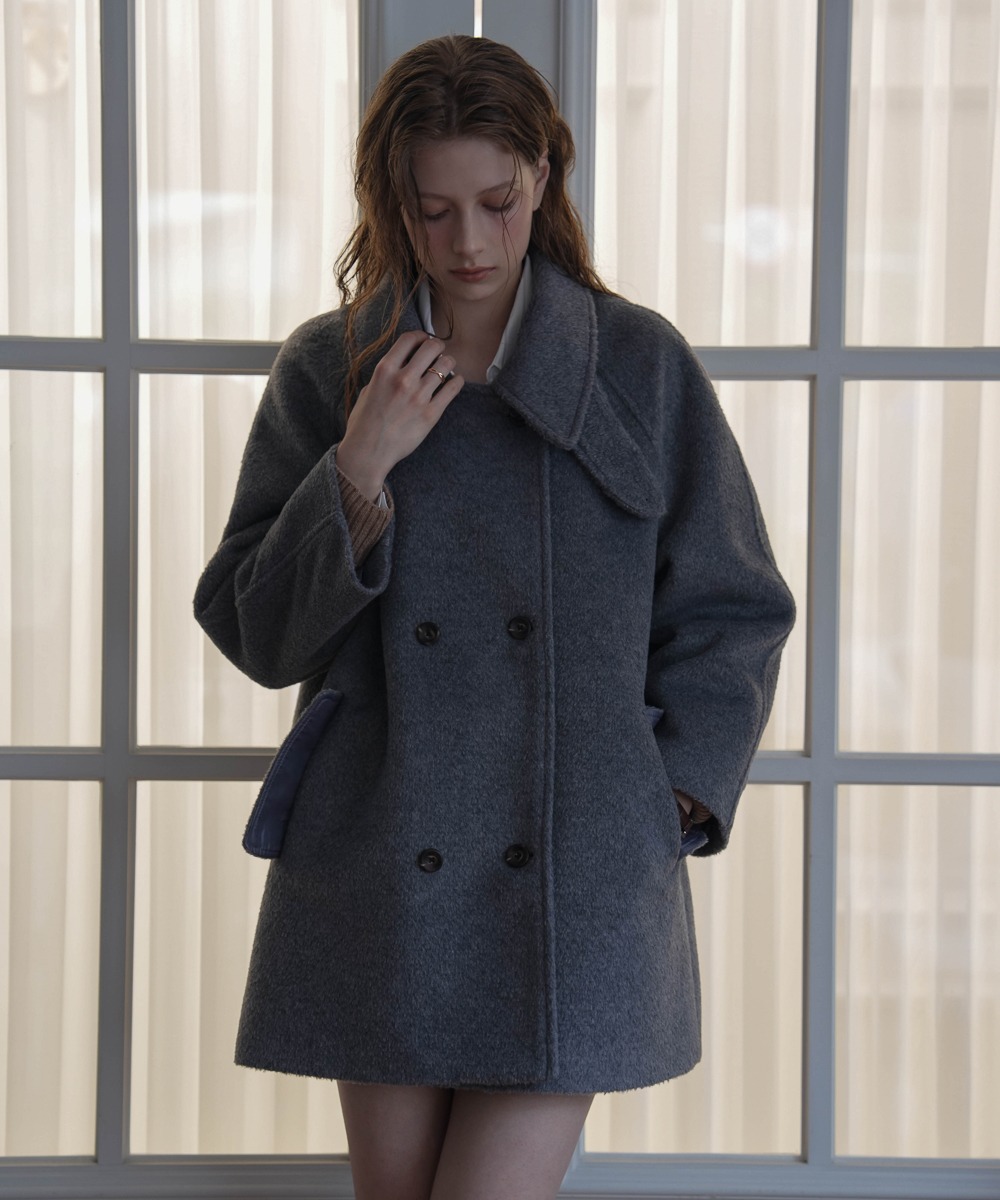 Wool Double Half Coat [Gray]