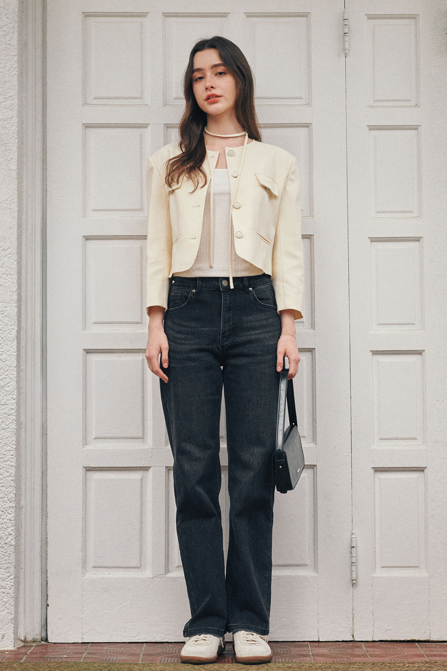 【おすすめ】 denim straight stretch pants-Black NUGU ファッション通販サイト | パンツ