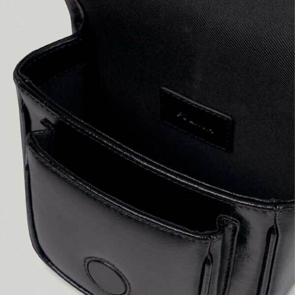 FOLNUA CLASSIC LOGO MINI POCHE BAG BLACK - CRINKLE
