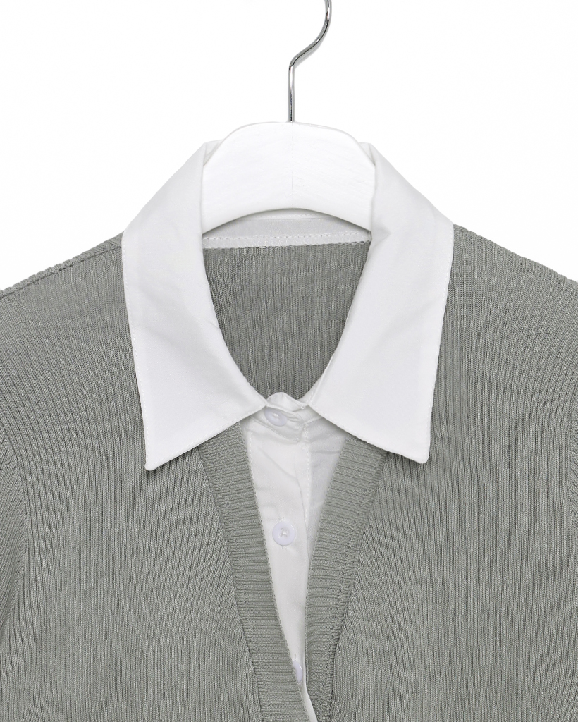 美品 LEONARD ドッキングニット 半袖 カンカン素材 白 サイズ42 シャツドッキング半袖カーディガン | ファッション通販サイト NUGU