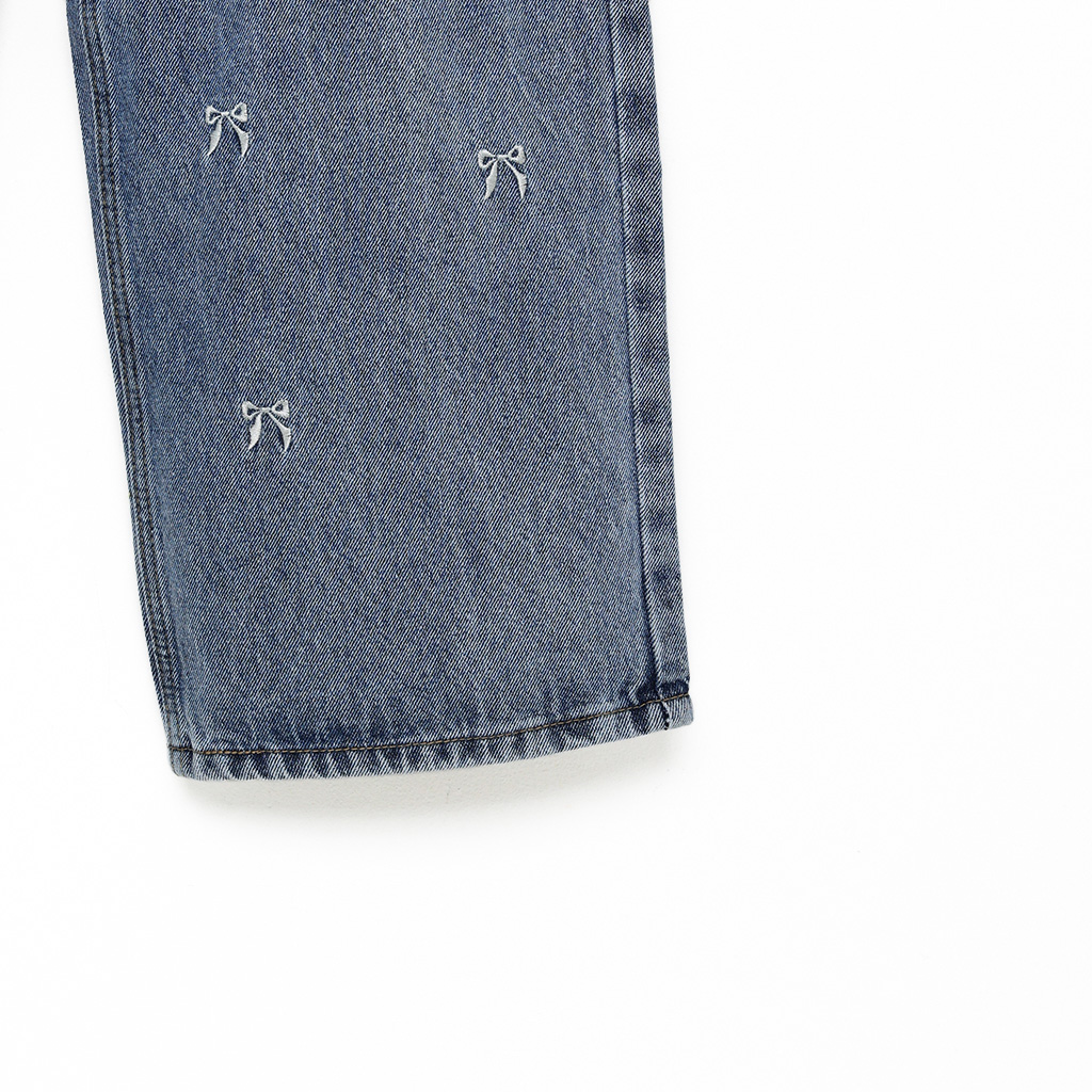 リボン刺繍デニムパンツ | ファッション通販サイト NUGU