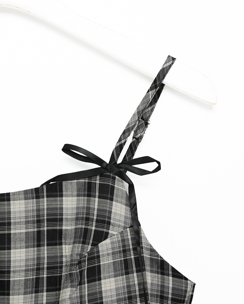 チェックリボンミニワンピース ダーリッチ Darich チェックリボンニットミニワンピース