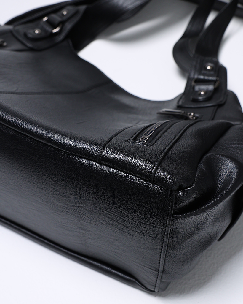 サイドポケットレザーショルダーバッグ | ファッション通販