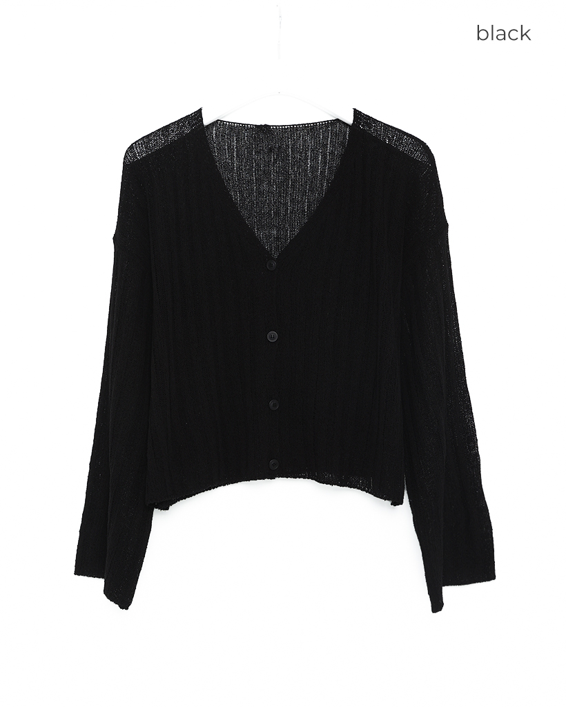 リブ Vネックカーディガン | ファッション通販サイト NUGU