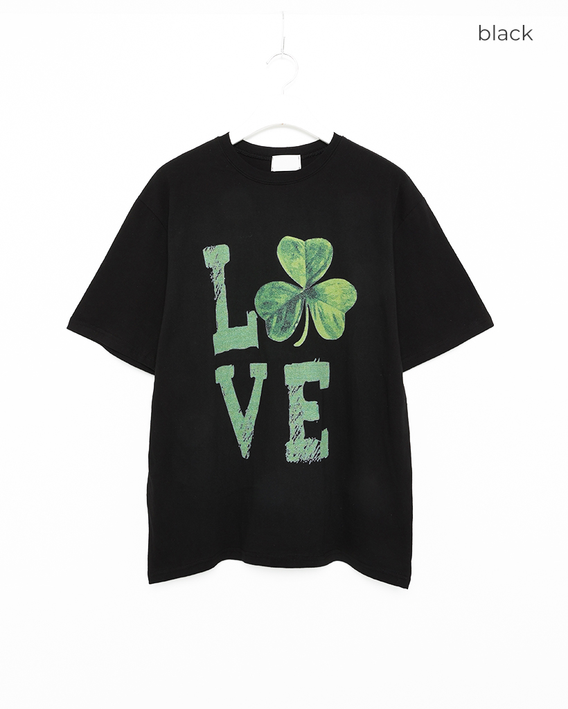 ユニセックス）クローバーラブハーフTシャツ | ファッション