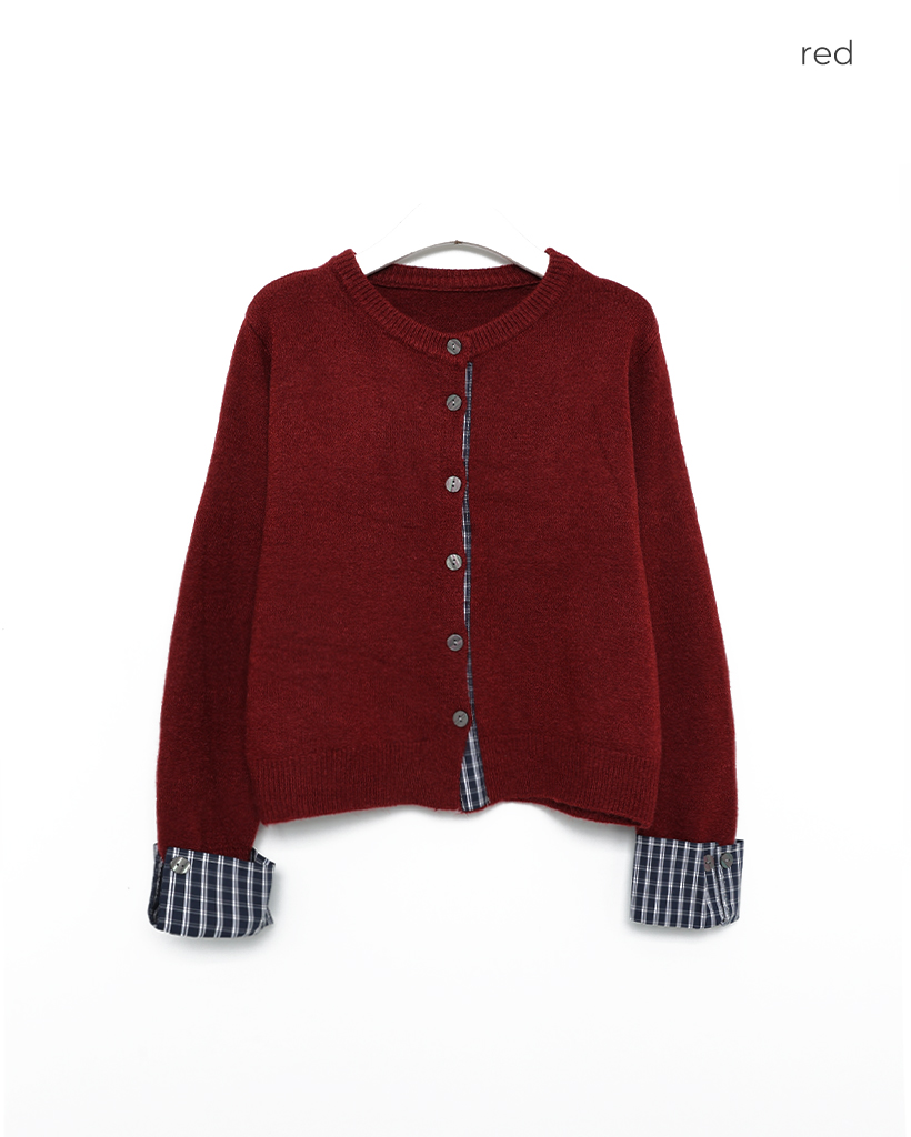 チェックシャツバイカラーカーディガン | ファッション通販サイト NUGU