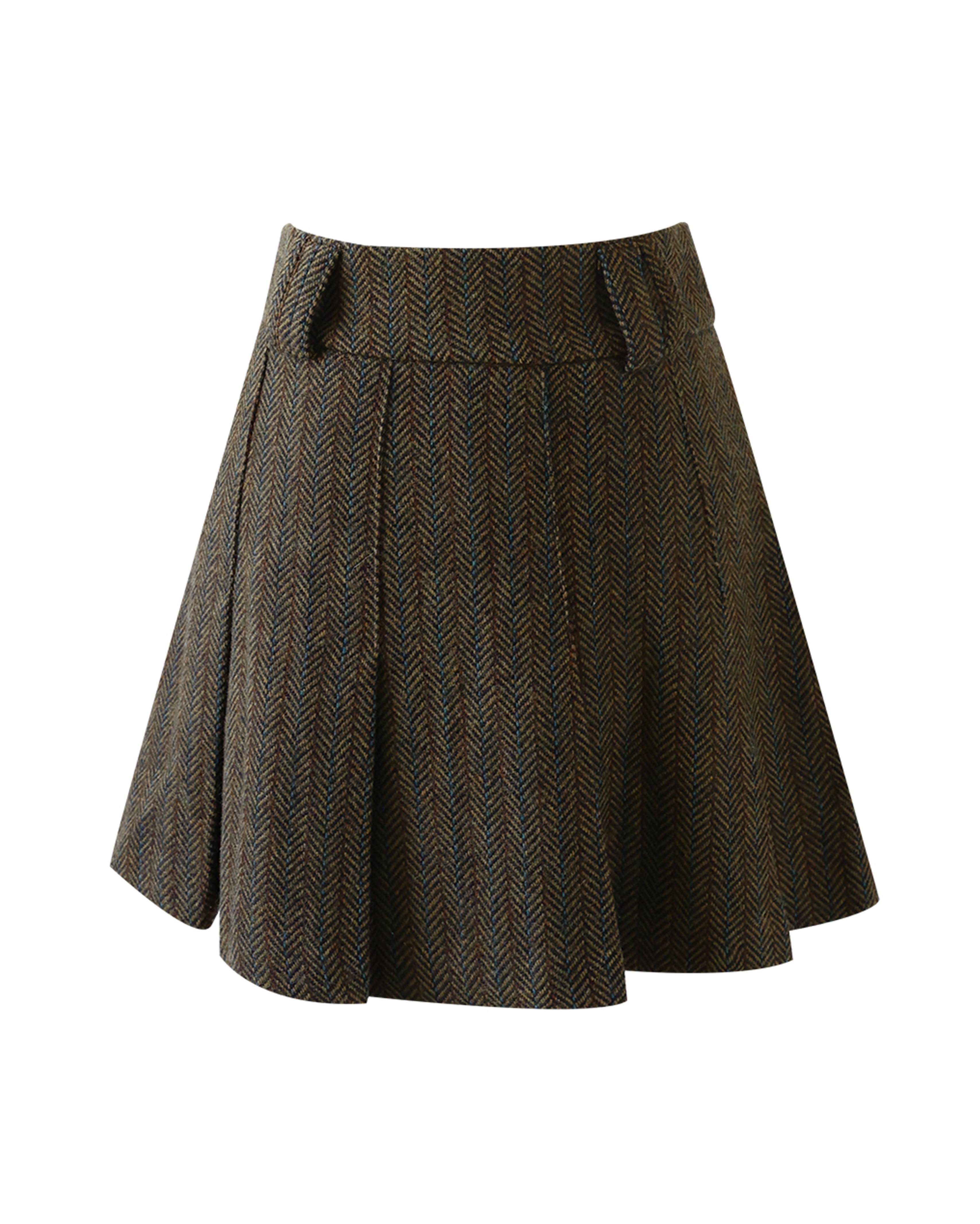 ヘリンボーン スカート ヘリンボーン プリーツロングスカート chw24a041-ファッション