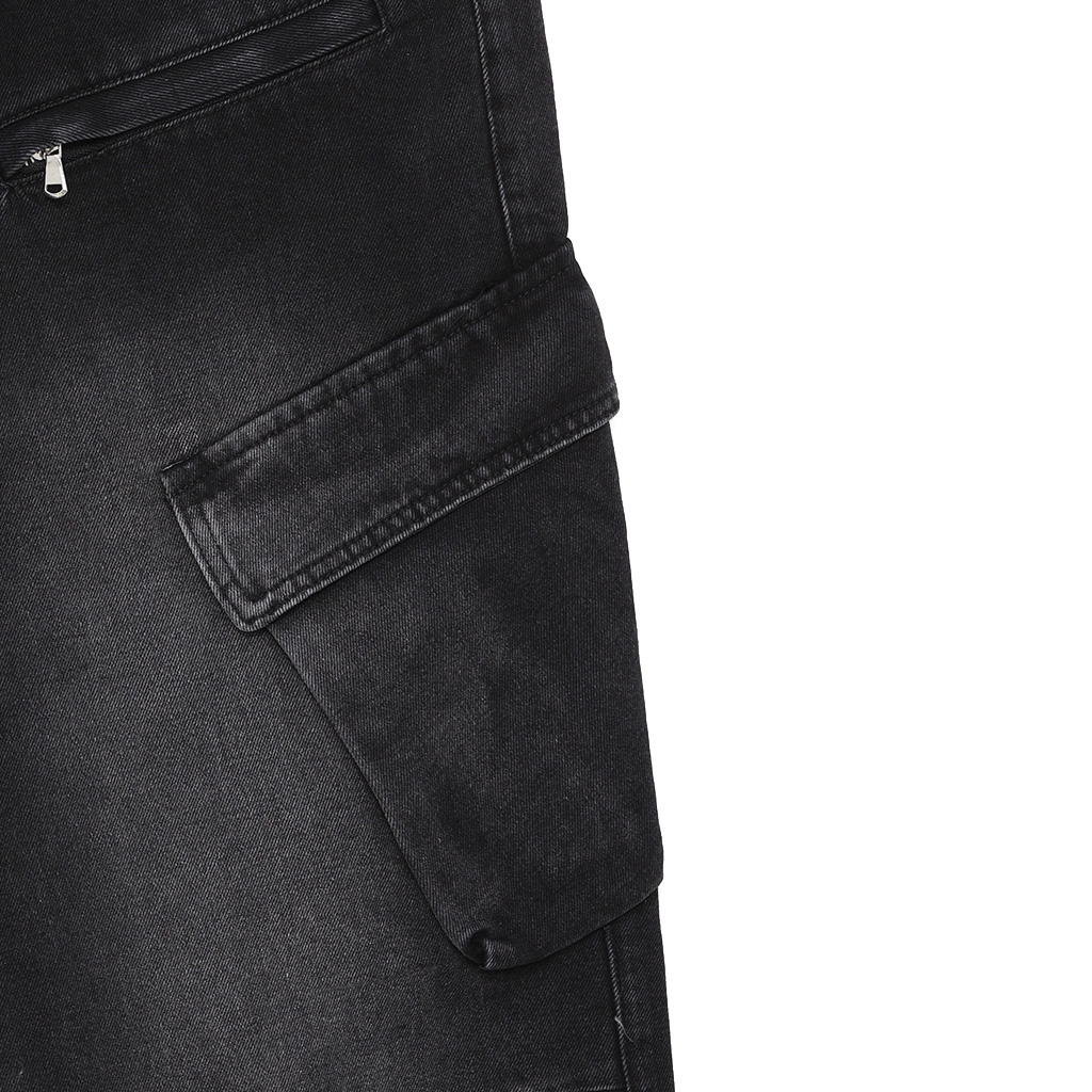 BACKLASH ジッパーポケット付き黒パンツ BACKLASH ジッパーポケット付き黒パンツ