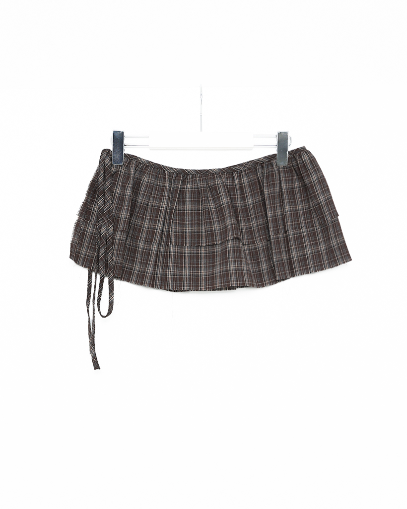 チェックフリルレイヤードラップスカート | ファッション通販サイト NUGU