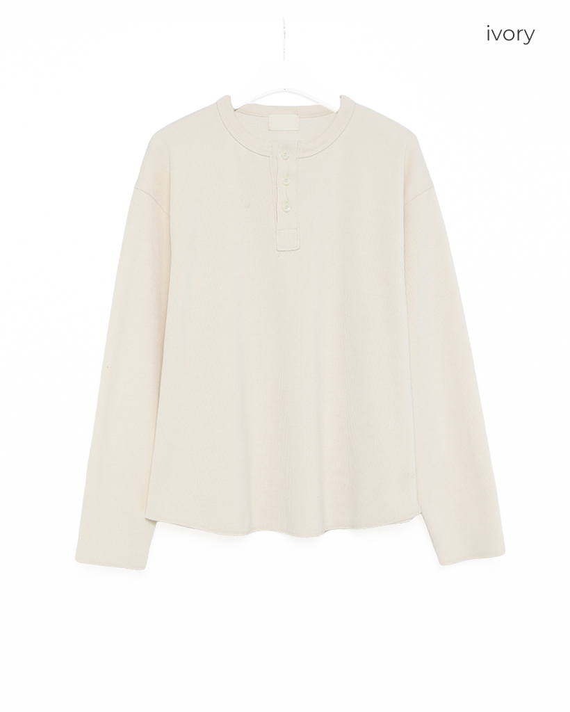 ベーシックヘンリーネックロングTシャツ | ファッション通販サイト NUGU