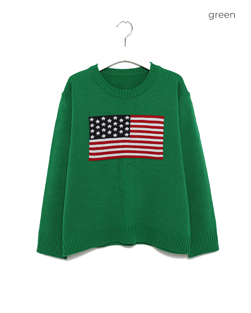 アメリカ国旗ラウンドニット | ファッション通販サイト NUGU