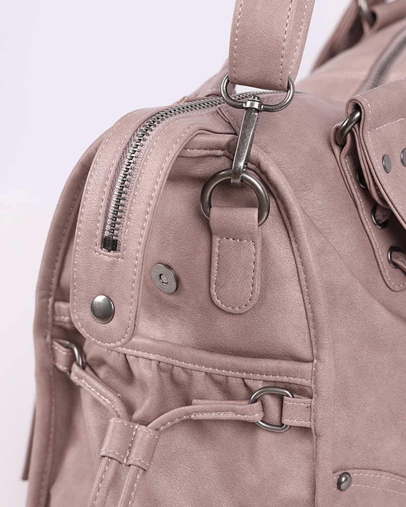 ☆NASTY FANCY CLUB☆ Belted Washed Leather Bag BABY PINK F25 Belted Washing Leather Bag (Baby Pink) F25QE990 - FANCY CLUB