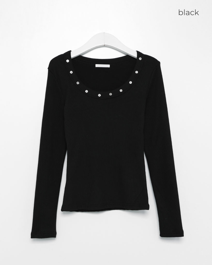 スタッズネックロングスリーブTシャツ | ファッション通販サイト NUGU
