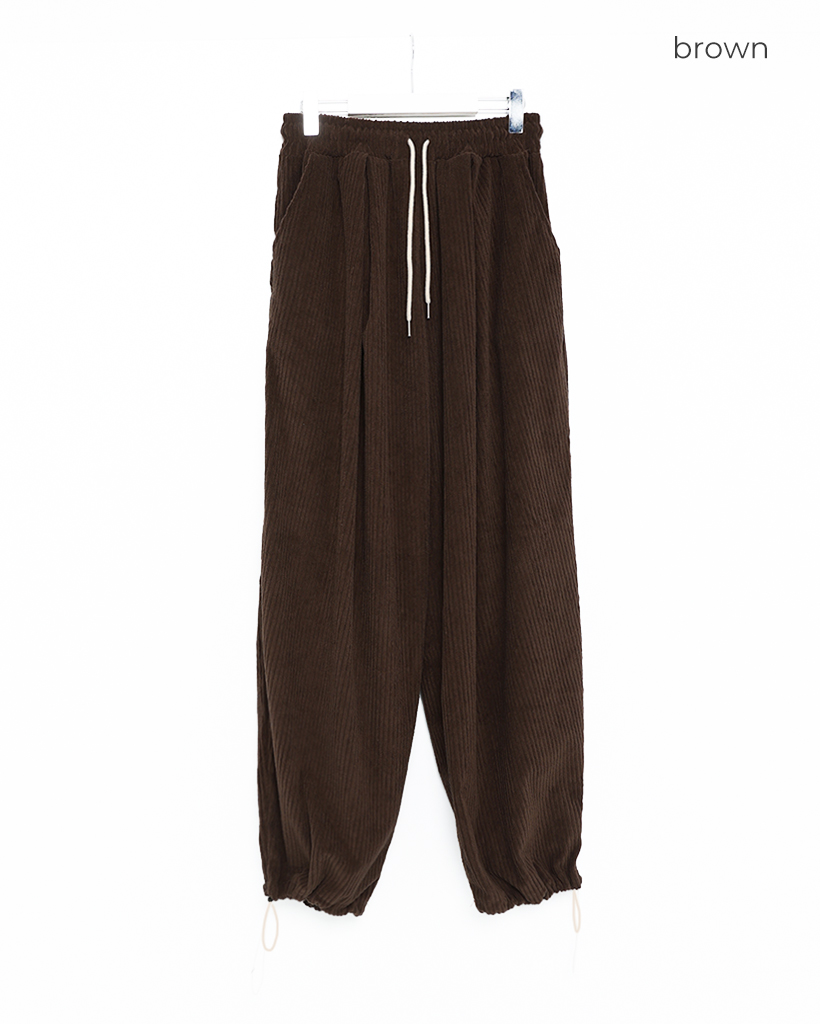 ▶︎SALE banal chic bizarreコーデュロイボンテージパンツ茶 ユニセックス)バックパッチポイントコーデュロイパンツ | ファッション