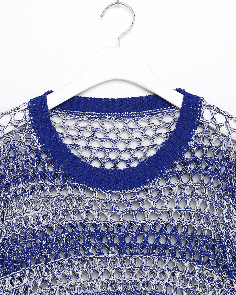 ボーダーフリンジメッシュニット | ファッション通販サイト NUGU