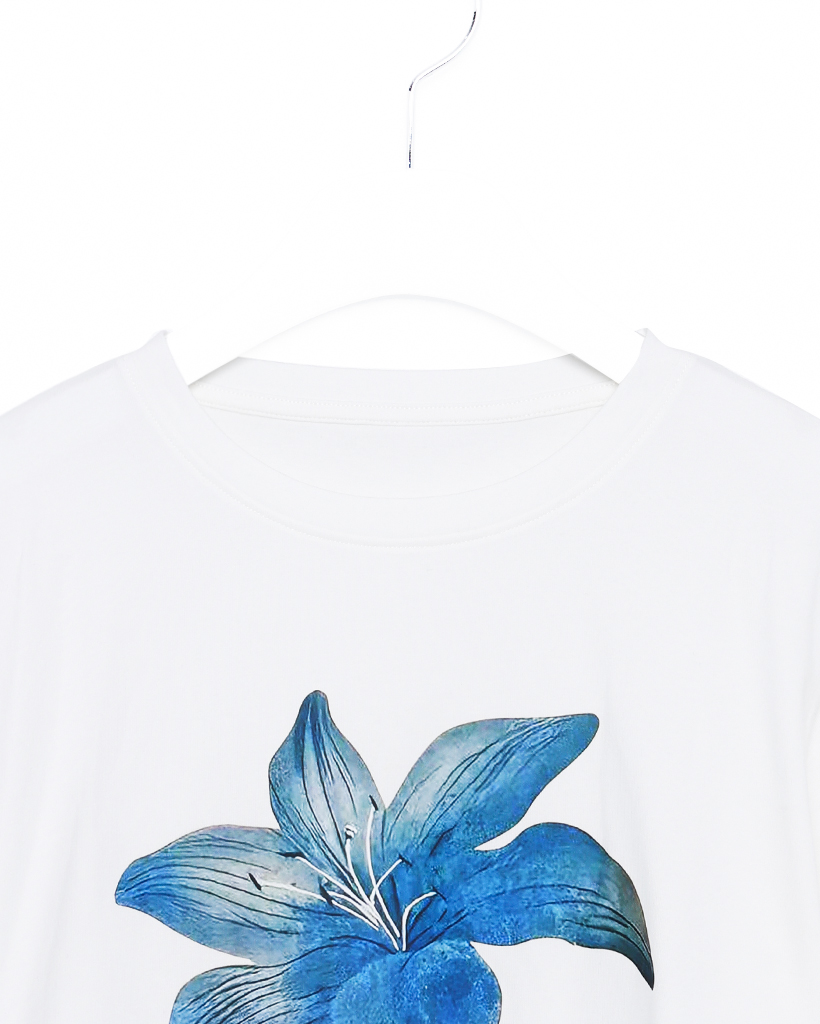 みるくてぃ ブルーハイビスカスクロップドスリムTシャツ | ファッション通販