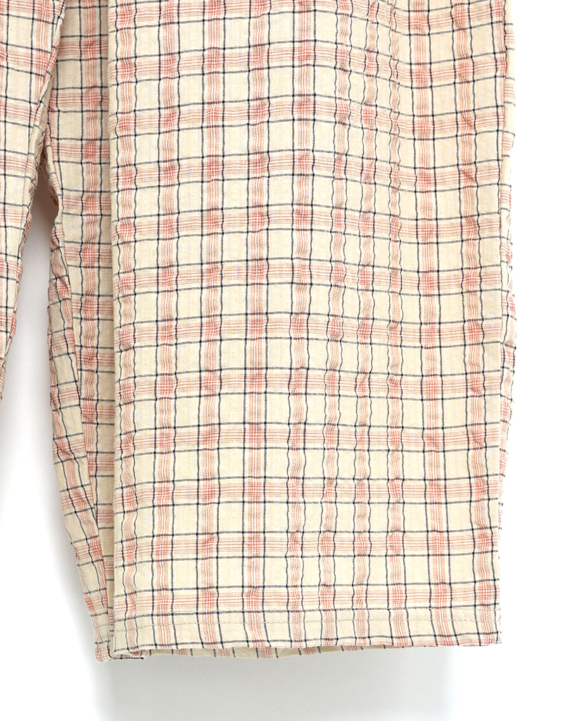 ユニセックス)カラーチェックパターンワイドパンツ