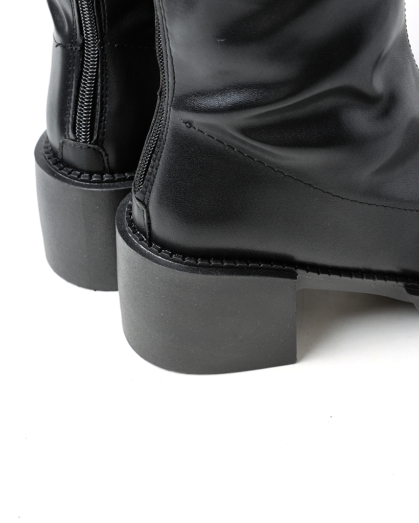 シンプルブラックロングブーツ | ファッション通販サイト NUGU