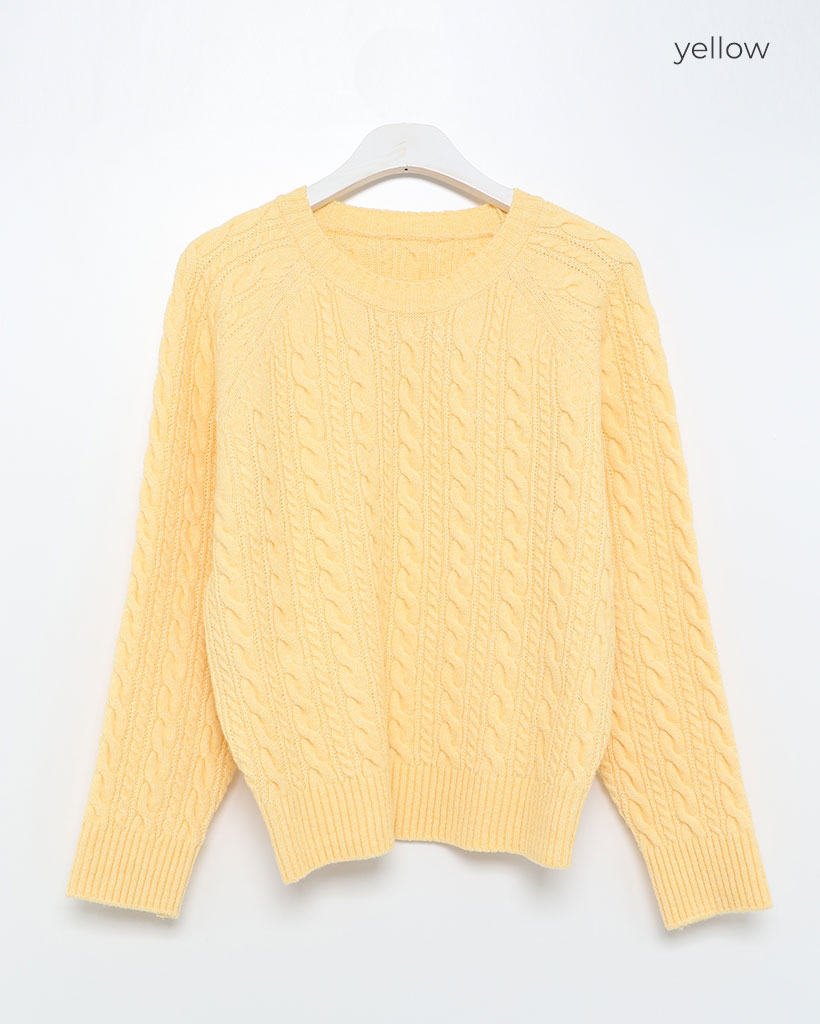 ラウンドネックケーブルニット | ファッション通販サイト NUGU