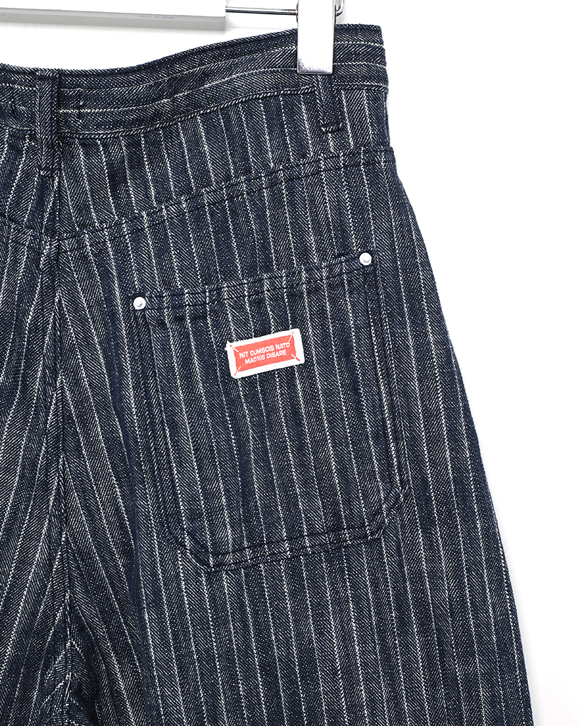 パッチポイントストライプデニムパンツ | ファッション通販