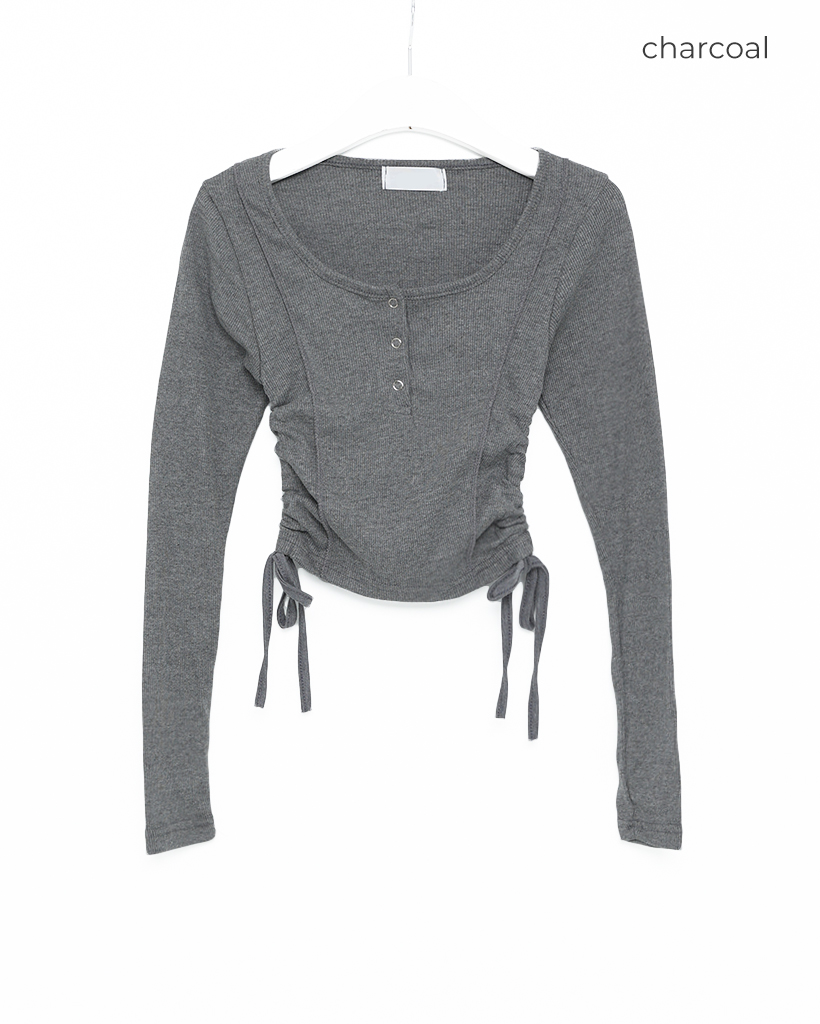 クロップドヘンリーネックトップス | ファッション通販サイト NUGU