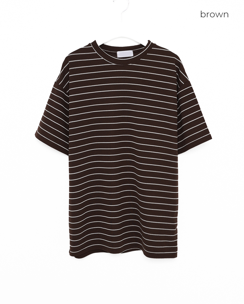 ストライプオーバーサイズ半袖Tシャツ | ファッション通販サイト