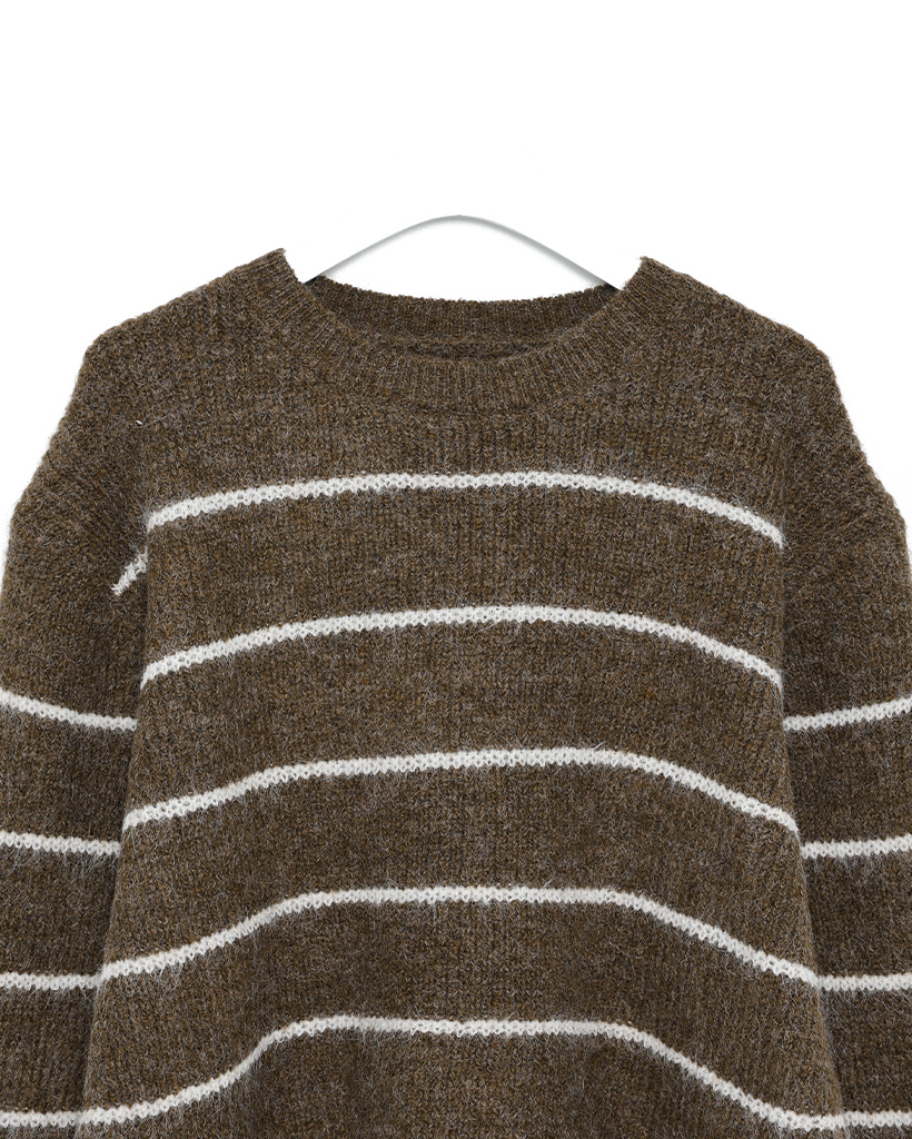 ユニセックス）ビックボーダーラウンドニット | ファッション通販