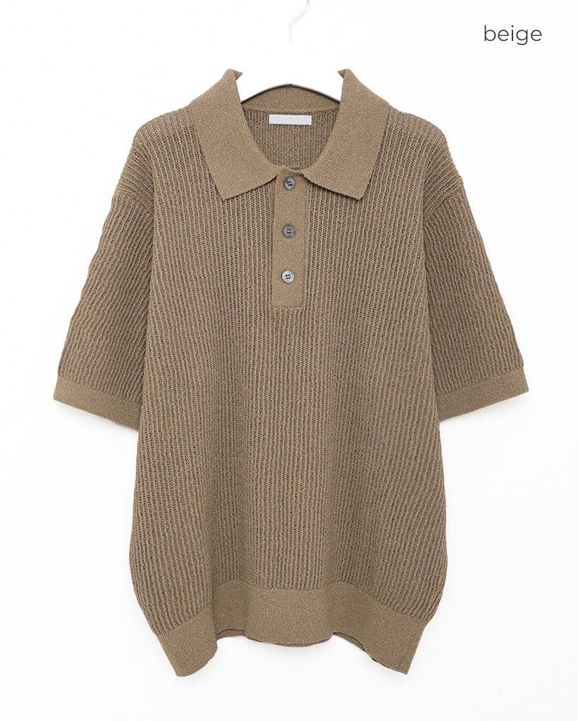 でこたん スリーボータン半袖カラーニット | ファッション通販サイト NUGU